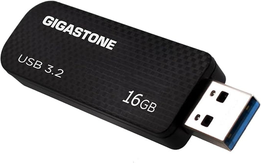 Gigastone Z30 16GB USB3.0 Flash Drive, Capless Retractable Design Pen Drive, Carbon Fiber Style, Reliable Performance & Durable (GS-U316GSLBL-R)