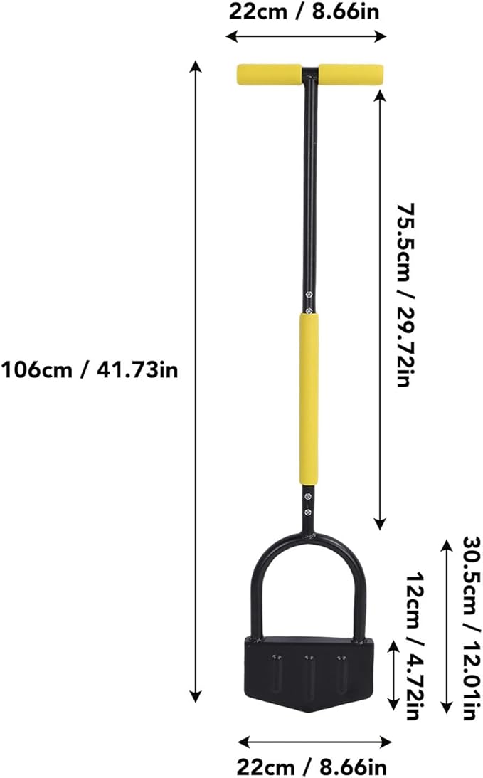 Hilitand Half Moon Lawn Edger Manual Edger Stainless Steel Lawn Edging Tool with T Handle for Garden Flower Bed Sidewalk Driveway