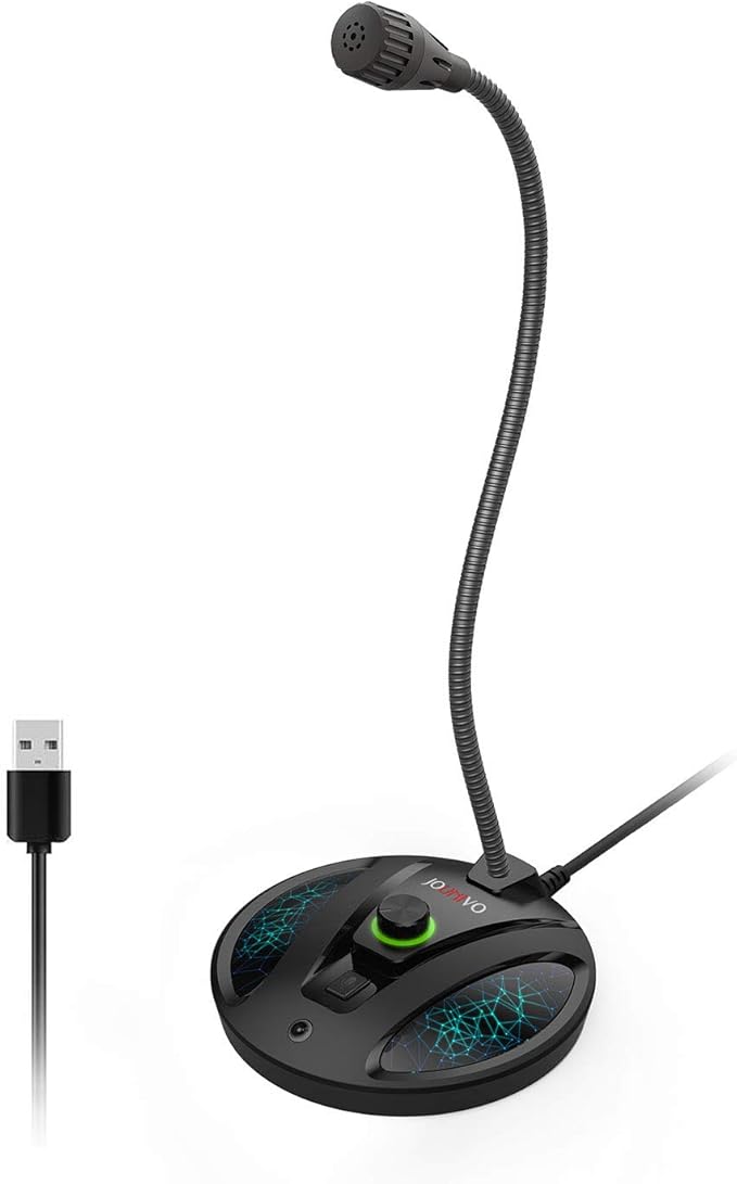 JOUNIVO USB Recording Microphone, Computer PC Podcast Condenser Cardioid Mic with Mute Button & LED Indicator for Laptop, Mac, PS4 - Vocal, Podcasting, Skype, YouTube, Streaming (JV603PRO)