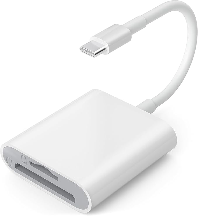 TIANSONG USB C SD Card Reader for iPhone 15/Mac/iPad, USB 3.0 Type C to SD/Micro SD Card Adapter Dual Slots Read and Write Simultaneously Memory Card Reader Compatible with MacBook Pro/Air Android