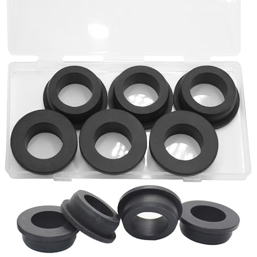 BOPOREAE 6 Pcs 1-1/2" Drill Hole, 1-1/8" ID Silicone Rubber Grommets for Wiring, Firewall Hole Plug, Top Hat Grommets for Vinyl Tubing in Hydroponic and Irrigation Systems Metal Wall Drywall