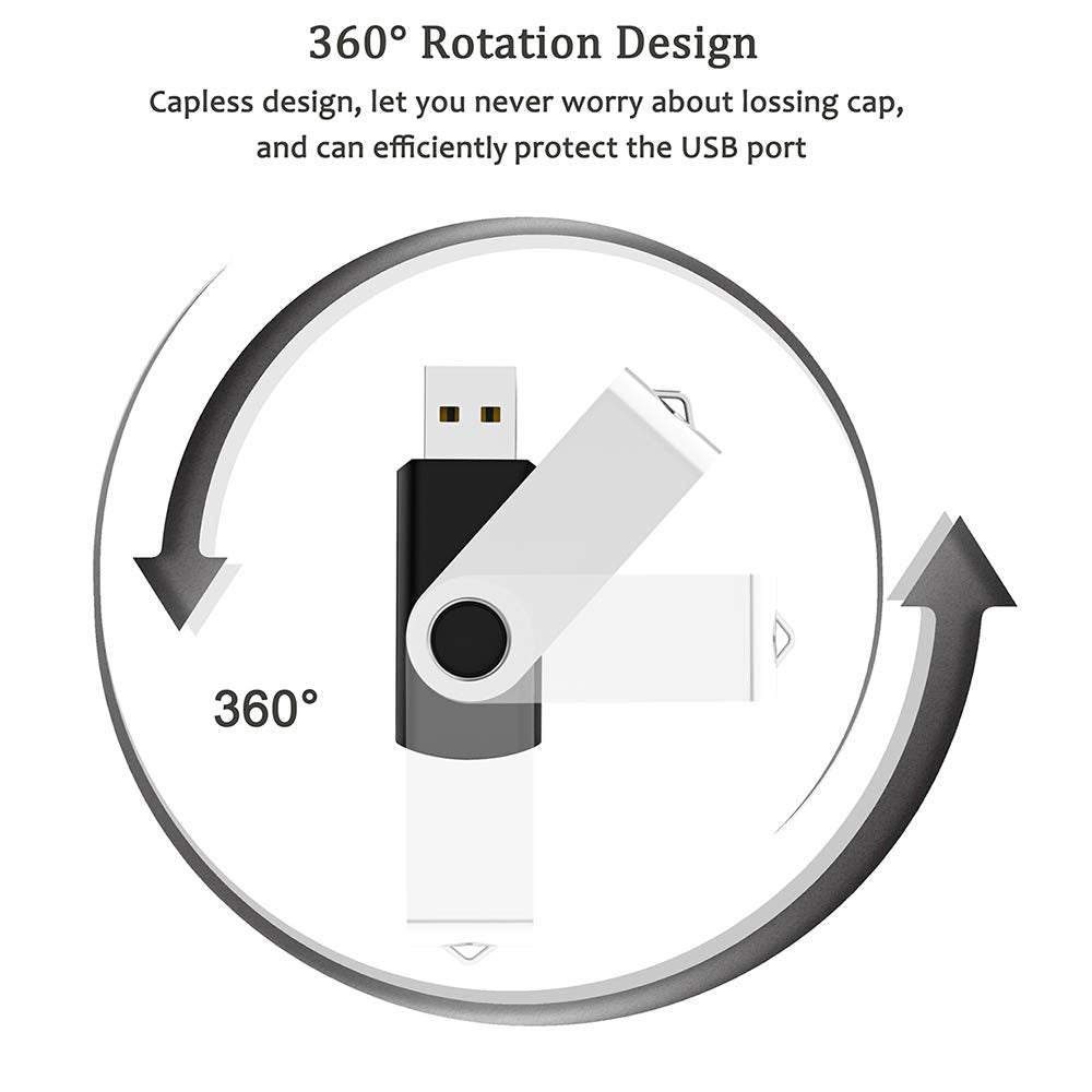 USB Flash Drive 1GB 20 Pack, Bulk USB 2.0 Flash Drives Thumb Drive Swivel Memory Stick Jump Drive Pen Drive,1 gig 20 Pieces