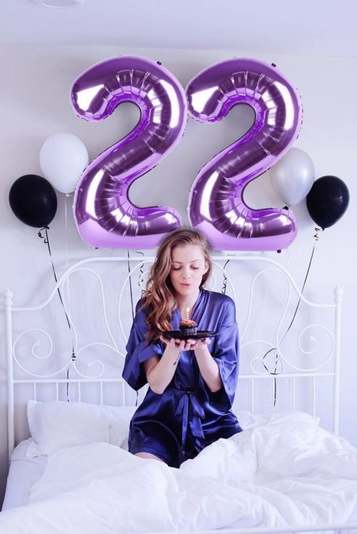 Large 22-Inch Purple Number Balloons by [Brand Name] - Perfect Birthday & Wedding Party Decorations