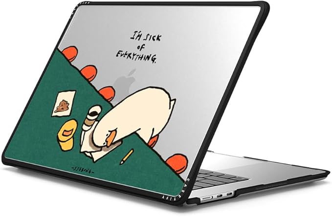 CASETiFY Impact MacBook Air 15" (M2-M5) Case [Cushioned Impact Corners/Scratch-Resistant/Anti-Slip Grip] - I'm Sick of Everything - Clear Black