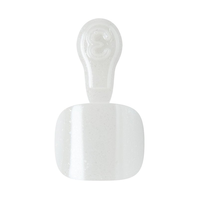 Kiss Glam, Press On Nails, Nail glue included, 'Twinkle Toes', White, Short Size, Squoval Shape, Includes 26 Toenails, 2g Glue, 1 Manicure Stick, 1 Mini File