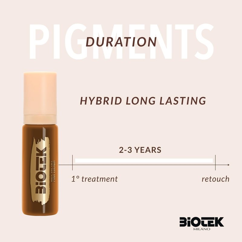 BIOTEK Brow Pigment Color for Long Lasting Makeup - Hybrid Long Lasting - Made in Italy (Pina Colada)