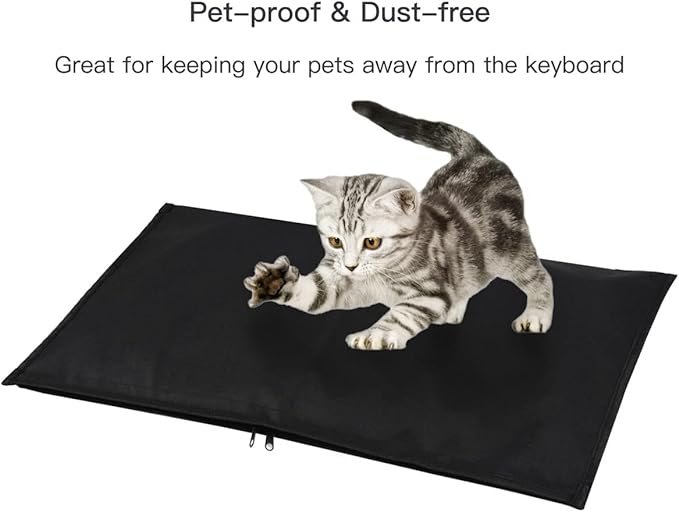 Keyboard Dust Cover for Universal Keyboards, 108 Keys Wireless/Wired Full Size PC Computer Mechanical Gaming Keyboard Protector, Logitech/iMac Magic Keyboard Sleeve Dust Cover Bag, Black