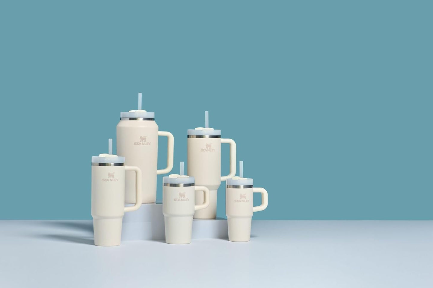 STANLEY Quencher H2.0 Tumbler - 40 oz Insulated Stainless Steel Cup with Handle & Straw | Cream 2.0