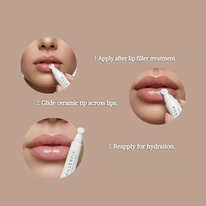 FillerFix Arnica Lip Balm for Lip Filler Aftercare – Organic Lip Serum with Cooling Ceramic Tip – Arnica & Calendula Lip Treatment