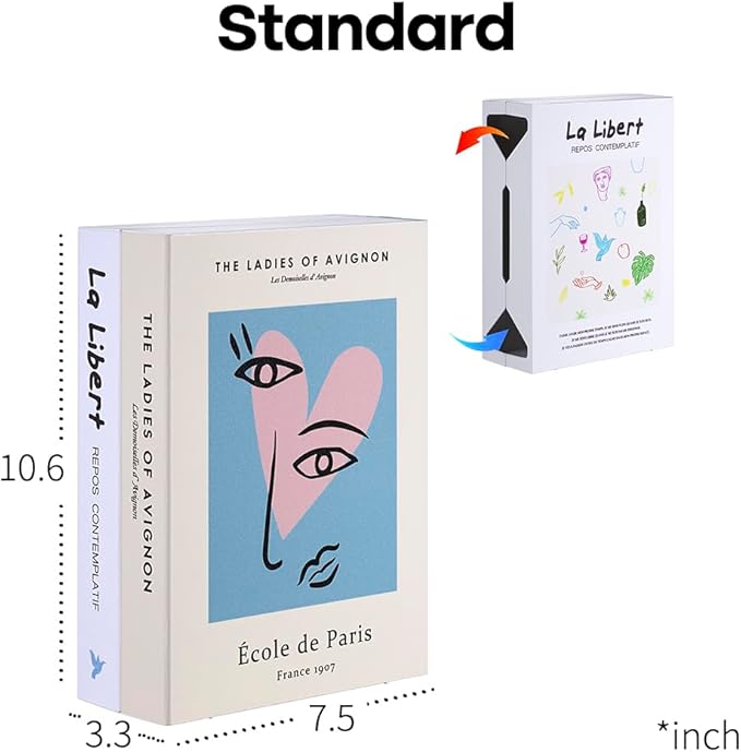 TastePick Book Shape Decorative Cable Management Box - Expandable Cable Organizer Box with Magnetic Closure for Home & Office (Libert Paris, Standard)
