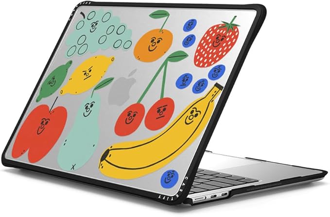 CASETiFY Impact MacBook Air 13.6" (M2-M5) Case [Cushioned Impact Corners/Scratch-Resistant/Anti-Slip Grip] - Fruit Salad - Clear Black