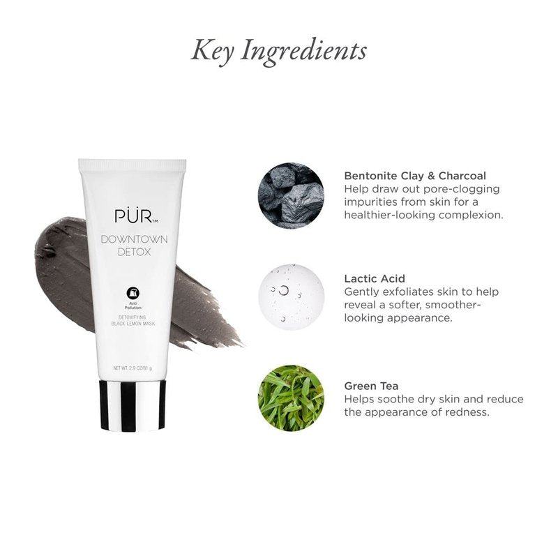 Detoxifying Black Lemon Face Mask - Charcoal & Green Tea Extract | Soothes Skin & Draws Out Impurities