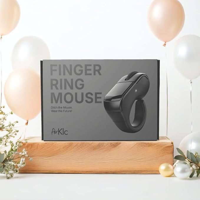 INSTAWOW AirKlc Finger Ring Mouse, Bluetooth Touchpad, Cursor Control, Video Scroll, Compatible with PC, Laptop, Mobile, Tablet