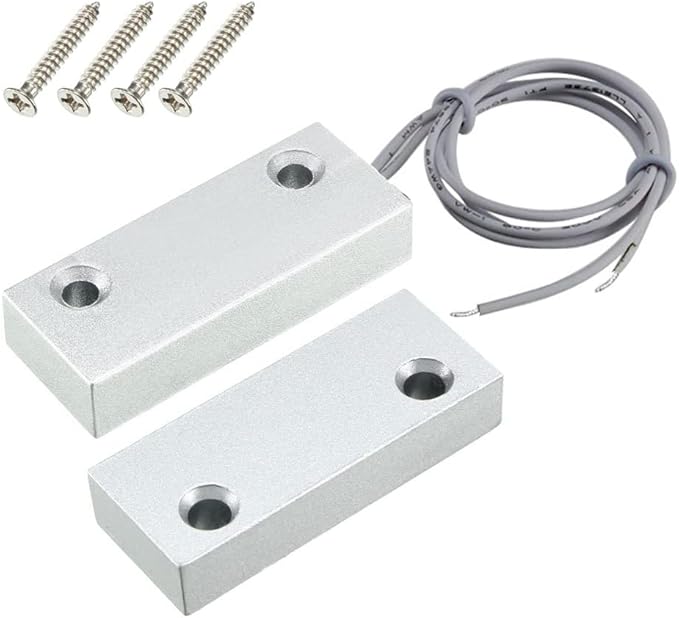 Gebildet Home Security Wired Rolling Door Contact 0~100V/0.5Amp Magnetic Reed Switch MC-51 Alarm Sensor Magnetic Switch with 2 Wires for N.C. Applications
