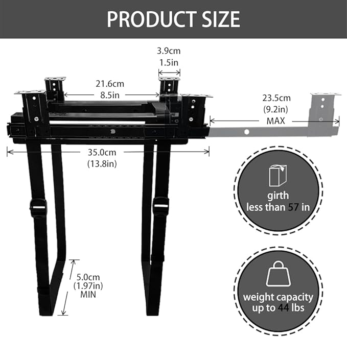 FEYRUN Under Desk Slide Out PC Mount with Anti-Scratch Sponge, Adjustable CPU Holder Bracket for Computer Tower (Black (Slide Access))