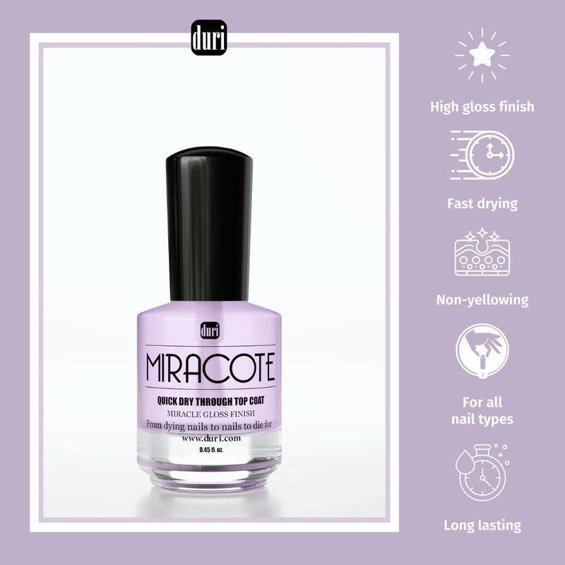 Duri Rejuvacote Nail Growth System - Maximum Strength Base & Top Coat Combo | Quick Dry Miracote