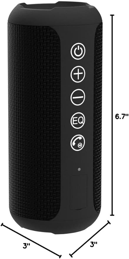 Ortizan Portable Bluetooth Speaker (1st Gen), IPX7 Waterproof, Wireless, Big Sound and Deep Bass, TWS Pairing, 30Hrs of Playtime, for Home/Party/Outdoor/Beach, Birthday Gifts for Men Women - Black
