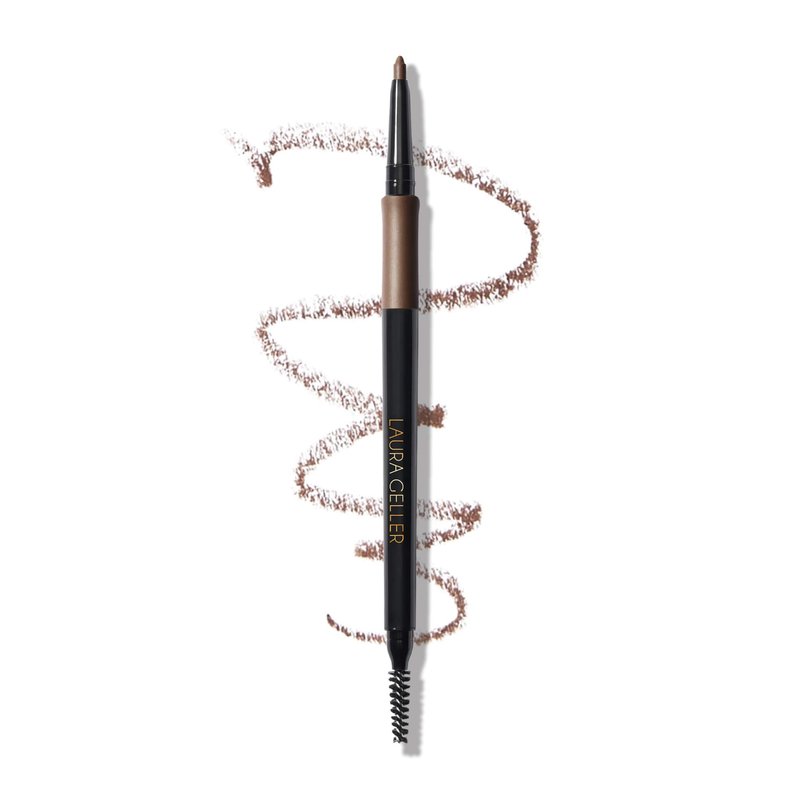 LAURA GELLER NEW YORK INKcredible Waterproof Brow Pencil- Blending Spoolie Brush - Long Lasting Eyebrow Filler (03 Medium Brown)