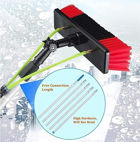 Window Cleaning Pole Water Fed Telescopic Brush Extendable Cleaner Conservatory Roof Cleaning Tools for Photovoltaic Panel Cleaning Trucks Windows Brush Head(Color : 5m/1