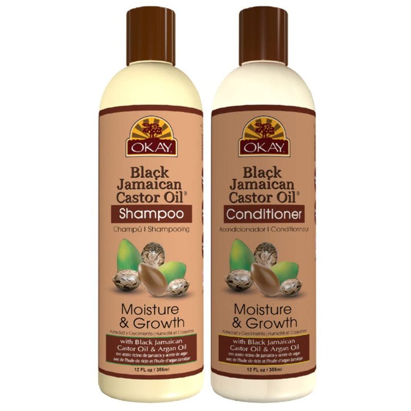 Okay Shampoo & Conditioner Black Jamaican Castor Oil Hair Care Set Moisture & Growth Helps Strengthen & Regrow Hair Sulfate, Silicone, Paraben Free for All Hair Types, 12 ounces