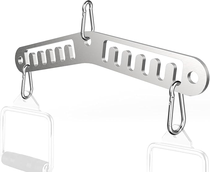 Lights Mountain Adjustable Double to Single Pulley Adapter Plate – Multi-Slot Stainless Steel Cable Machine Connector with 3 Carabiners for LAT Pulldown, Biceps, Triceps & Functional Fitness