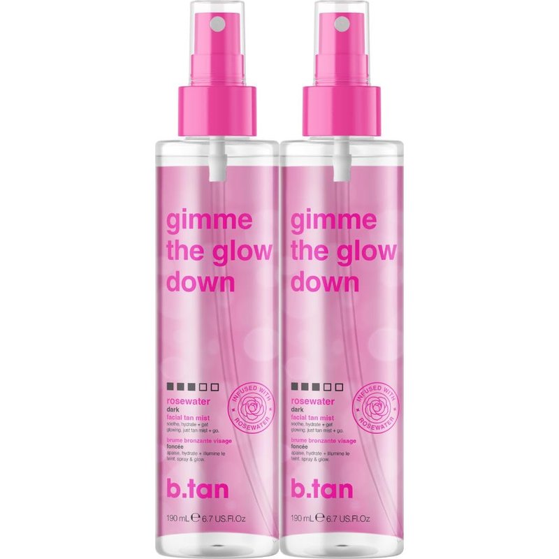 Clear Face Tan Mist Bundle - Gradual Bronzing Facial Tanner Spray, Infused with Rosewater | 6.7 Fl Oz, Pack of 2