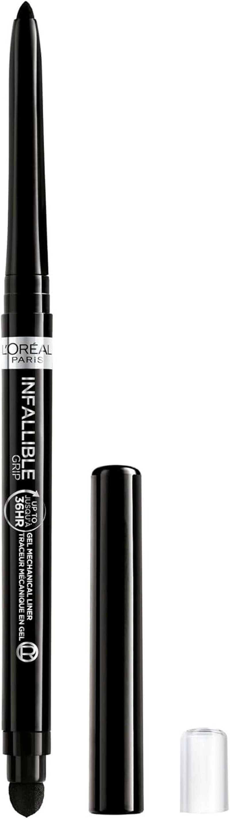 L'Oreal Paris Infallible Grip Eyeliner Pencil - Waterproof, Smudge-Resistant, Intense Black | 0.01 Oz, 36HR Wear