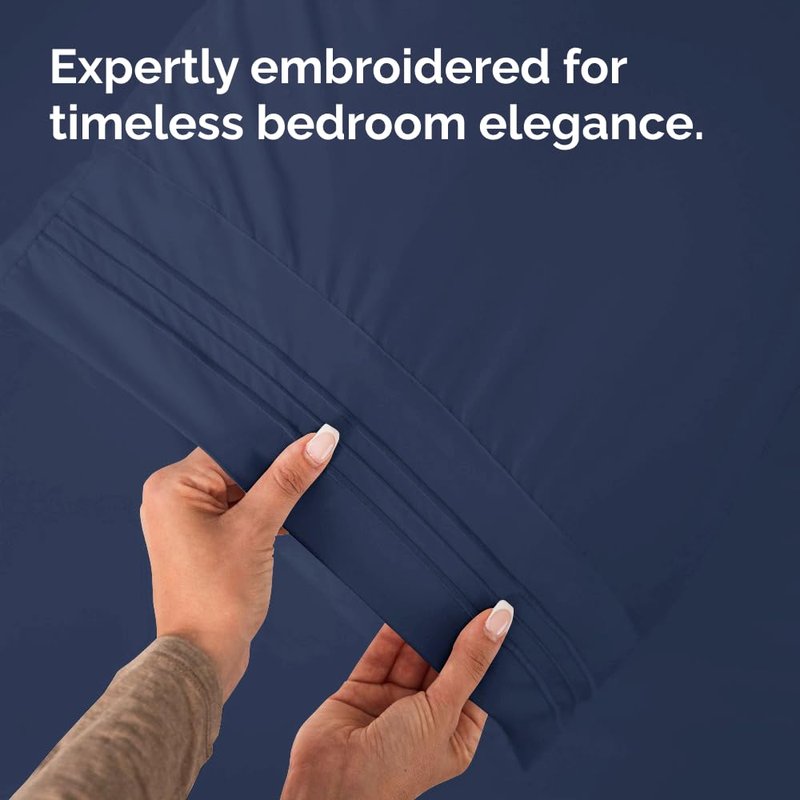 Standard Pillow Cases Set of 2 - Ultra-Soft Hotel Quality Pillowcase Covers - Comfy & Wrinkle Free - Stain & Fade Resistant - Machine Washable Pillow Protectors - 2 Piece Set - Standard Size Navy Blue