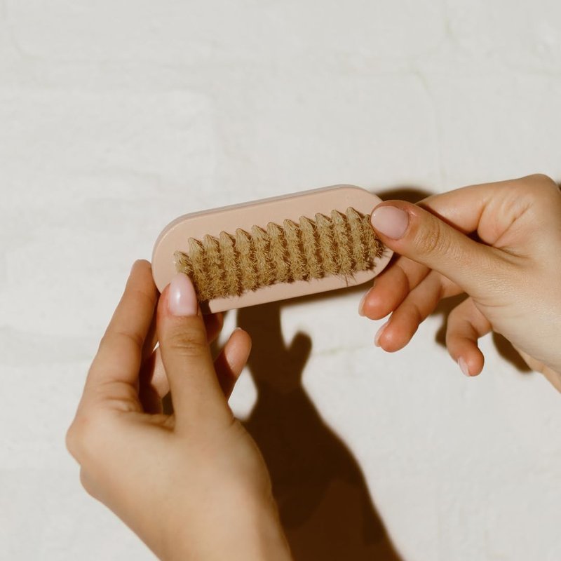 PAUME Hand & Nail Brush - Natural Boar-Bristle Exfoliator for Deep-Cleaning Hands | Wooden Handle