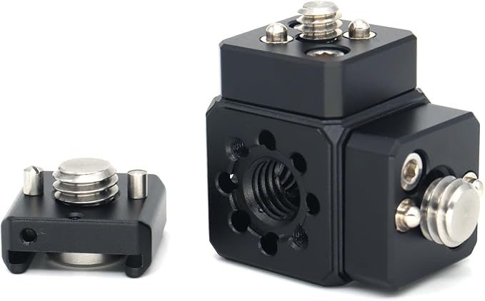 SZJELEN Camera Mount Extension Bracket with Cold Shoe Mounts for Camera Cage Tripod Magic Arm Microphone LED Video Light,Shoe Mount Holder with 1/4'' 3/8'' Arri Thread and Arri-locating Hole
