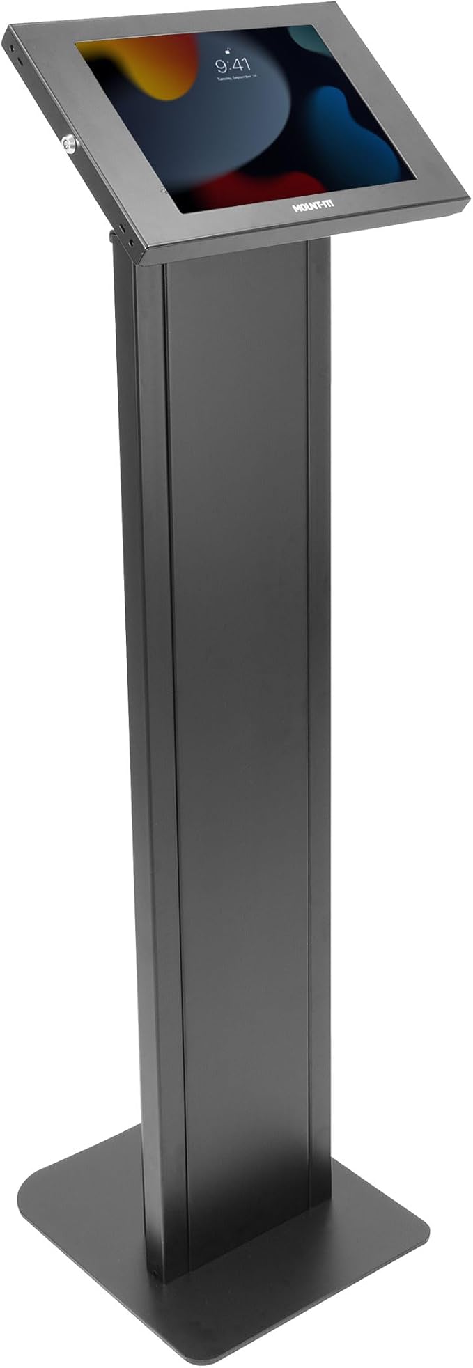Mount-It! Anti-Theft iPad Floor Stand Kiosk, Locking Tablet Floor Stand for iPad Gen 7–11 & A16, Air & Pro (10.2"–11"), Commercial Kiosk for Retail, Lobby & Trade Show, Black