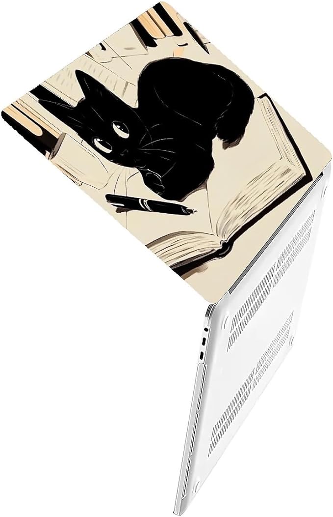 COTAIL Compatible with MacBook Air 13.3 13.6 Inch Case 2022 2021 2020 2019 Plastic Hard Shell Case Cover,13.3 Pro(A1706/A1708/A1989/A2159/A2289/A2338), Black Cat