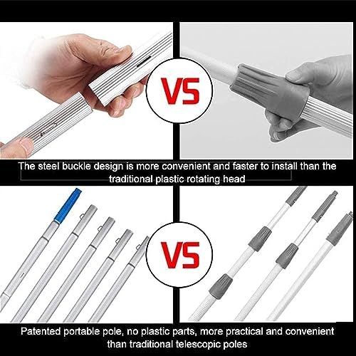 Window Cleaning Pole Water Fed Telescopic Brush Extendable Cleaner Conservatory Roof Cleaning Tools for Photovoltaic Panel Cleaning Trucks Windows Brush Head(Color : 5m/1