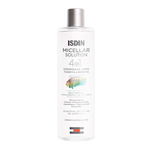 ISDIN Micellar 4-in-1 Facial Cleansing Water - Hydrating Toner & Makeup Remover for Sensitive Skin | 13.5 FL OZ