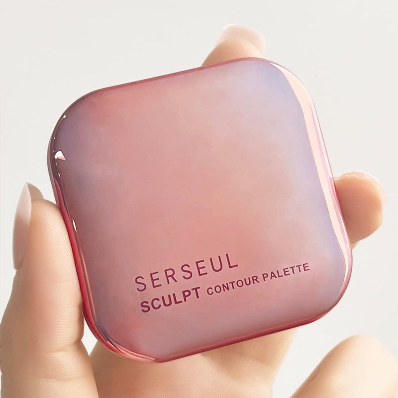 SERSEUL Face Sculpting Contour Palette, Blendable Silky Texture Contour Powder, Multiuse Baked Makeup Palette, Pigmented Cool Toned Bronzer for Light Skins-Grey Brown