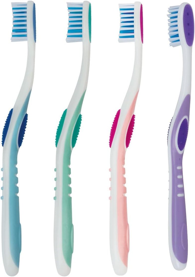 SmartSmile Adult Toothbrushes with Tongue Cleaner - Soft Bristles, Assorted Colors | 72 Individually Wrapped