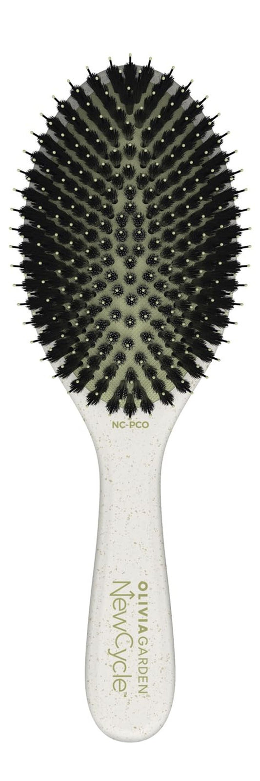 Olivia Garden NewCycle Round Vegan Boar and Ionic bristles Cushion Hair Brush and made from 100% recycled material (except bristles and cushion)
