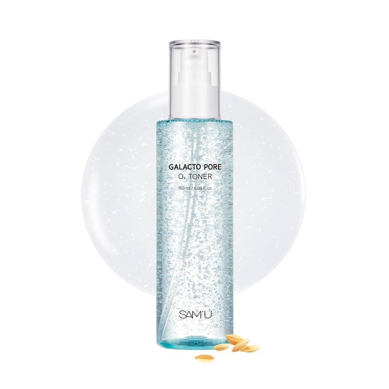 SAM'U Galacto Pore O2 Toner, Pore Refining & Hydrating Hyaluronic Acid Toner with PHA & Alcohol-Free Witch Hazel, Gentle Exfoliating Daily Care, Face Toner for Women, 6.08 fl oz