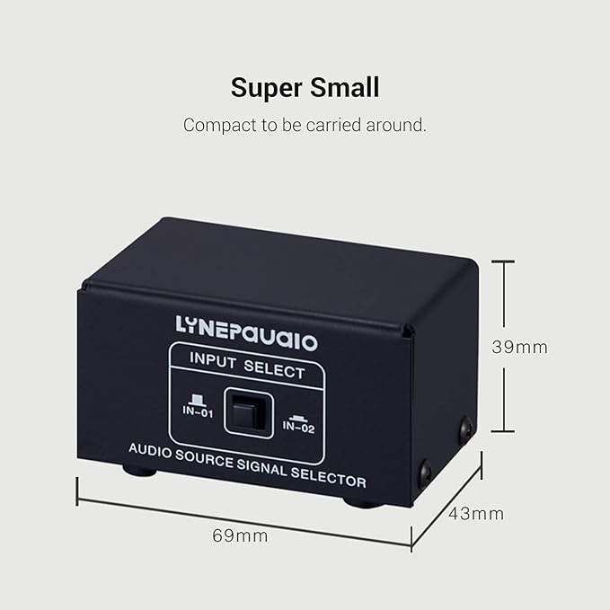 JINGFENG Audio Switcher 3.5mm 2 in 1 Out/1 in 2 Out A/B Switch Stereo Audio Splitter Box with No Distortion 3.5mm Jack for Switching Between Computer Speakers and Headphones