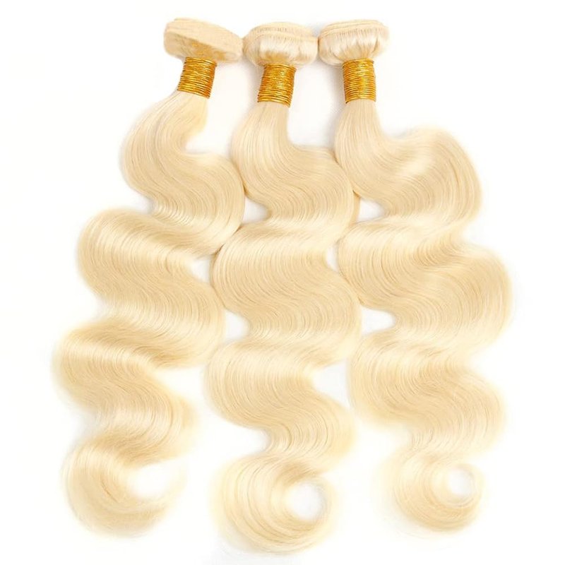 GLSMOSNW Blonde Bundles Human Hair 613 Body Wave Bundles Double Weft Unprocessed Brazilian Virgin Human Hair Extensions 613 Color 08 10 12 Inch