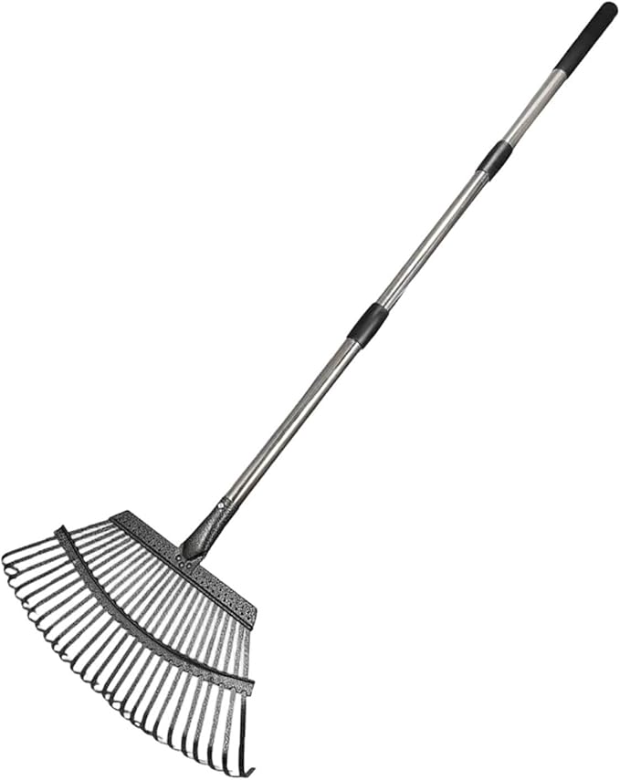 Garden Leaf Rake Fallen Leaves Collector Non Slip Chicken Coop Rake Lawn Tool for Roof Debris Grass Clippings Flower Bed Lawn