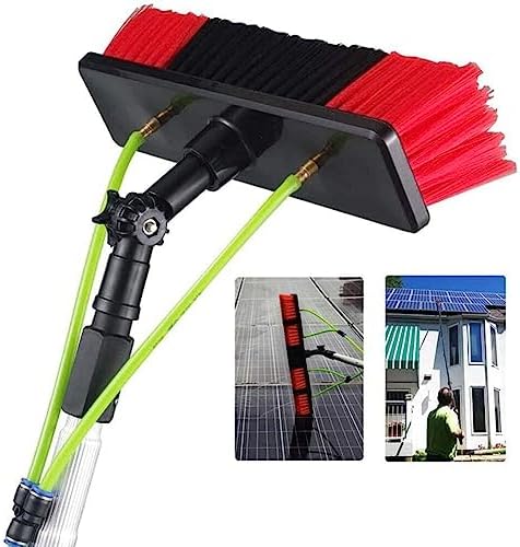 Telescopic Window Cleaning Pole 10-39ft, Water Fed Brush with 30cm/50cm Head, Ideal for Roof & High Window Cleaning, Durable & Extendable Cleaning Tools