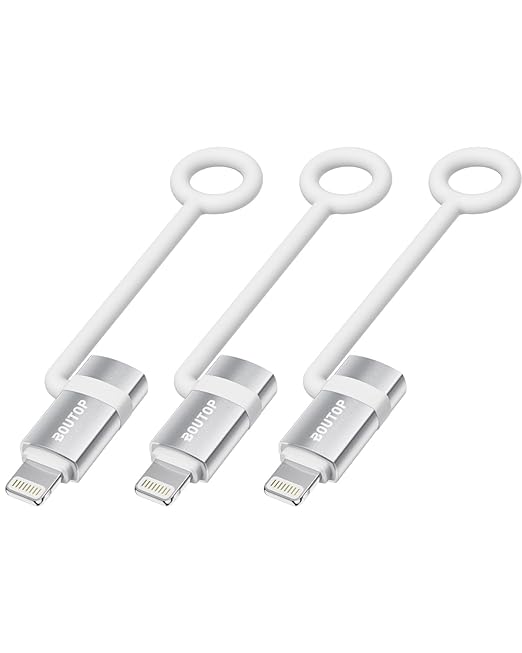 BOUTOP [MFi Certified] USB C to Lightning Adapter, Type C to Lightning Adapter Support 36W PD Fast Charging Compatible with iPhone iPad Silver -3 Pack