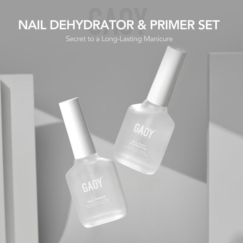 Nail Dehydrator and Primer Set - Acid-Free Natural Nail Prep for Gel Polish | 2 Pcs