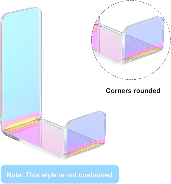 Weewooday 4 Pieces Headphone Hanger Headset Stand Holder Adhesive Wall Mount Headphone Hook for Desk Acrylic Gaming Earphones Hanger with Glues for Earphone Controller(Colorful)