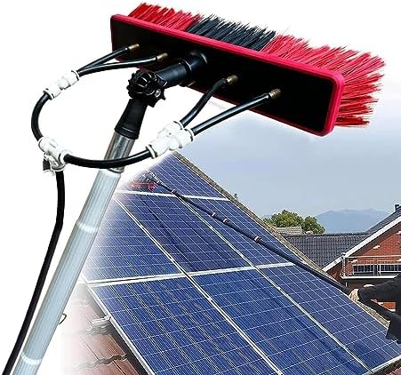 5m Window Cleaning Telescopic Pole, Water Fed Extendable Brush, Suitable for Cleaner Conservatory Roof Photovoltaic Panel Cleaning Extendable Solar Panel Roof Cleaning Tools