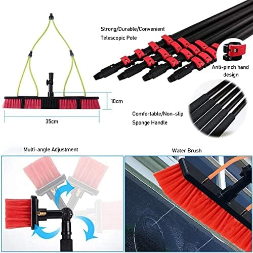 Photovoltaic Panel Cleaning, Window Cleaning Pole, 3.6-10.8M Water Fed Telescopic Brush, Extendable Cleaner Conservatory Roof Cleaning Tools,Cleaning Photovoltaic,10.8m