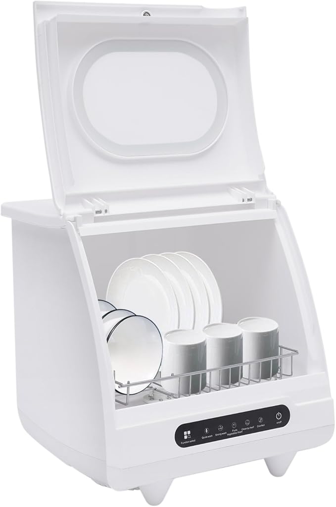 800W Countertop Dishwasher 5 Washing Program with 360°Dual Spray Leak-Proof Dry Portable Dishwasher Compact & Convenient Mini Dishwasher for Kitchen,Office,RV (800W-15.6 * 15.4 * 16.9in)