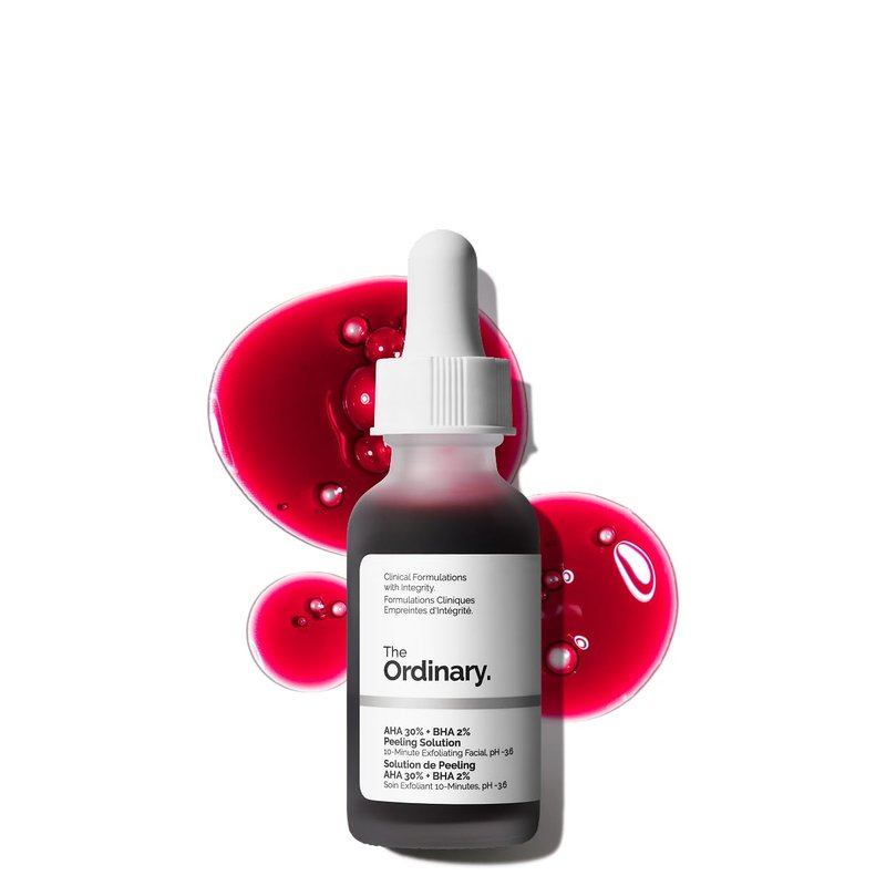 The Ordinary AHA 30% + BHA 2% Peeling Solution, Advanced Exfoliating Peel for Brighter Skin, 1 Fl Oz