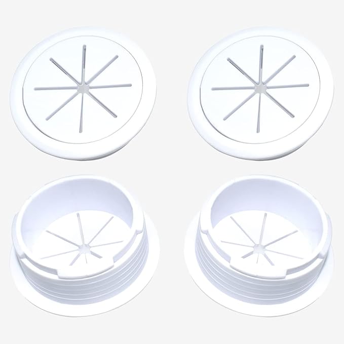 Aifeier ET 2PCS Desk Grommet 2 Inch/50mm Rubber Cable Wire Grommet Cable Hole Cover for Managing and Hiding Office PC Desk Cable Cord (White)